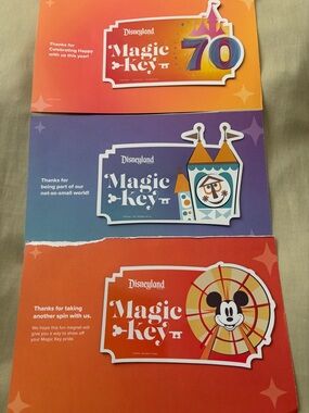 Disney Magic Key Sticker Trio - Orange, Purple, Blue